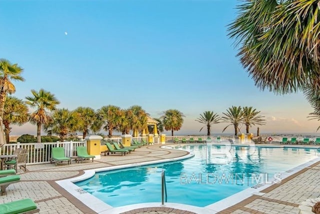 view of pool featuring a patio area