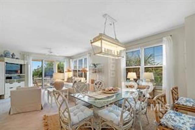 dining room featuring an inviting chandelier