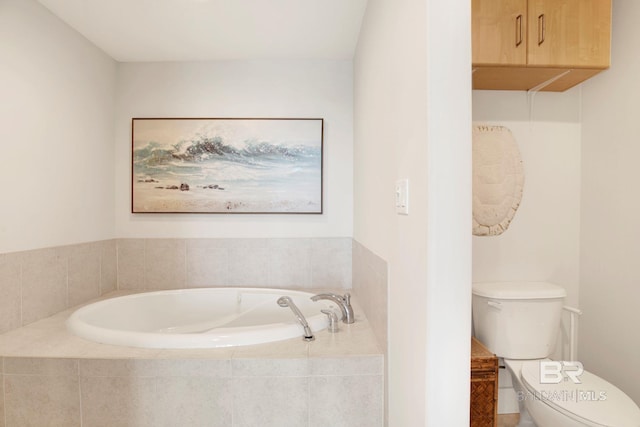 full bath with a bath and toilet