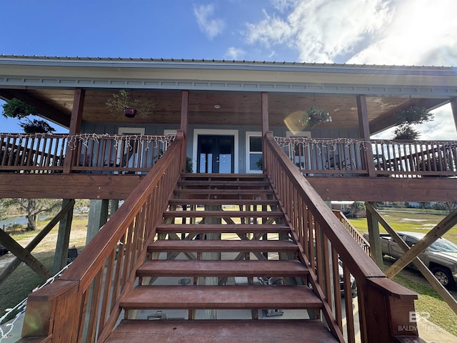 deck with french doors