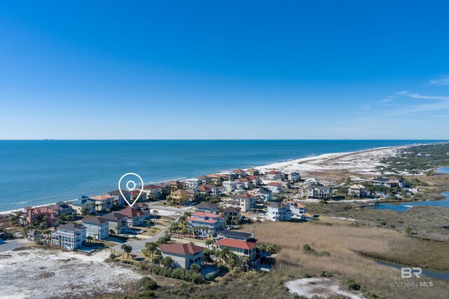 3214 Dolphin Dr, Gulf Shores, AL 36542 - birds eye view of property featuring a water view and a residential view