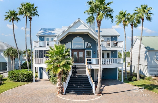 coastal inspired home with french doors