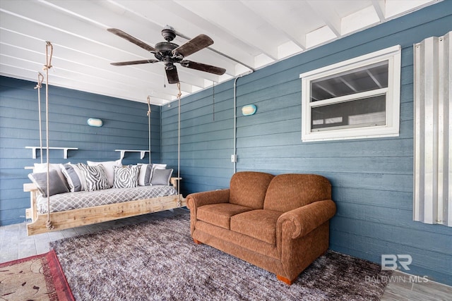 view of patio / terrace featuring an outdoor living space and ceiling fan