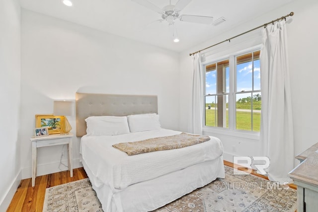 21151 Caveletti Cir, Fairhope, AL 36532 - bedroom with wood finished floors, recessed lighting, and a ceiling fan