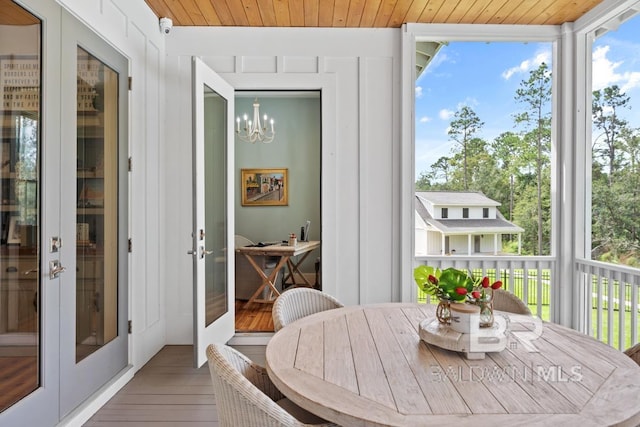 21151 Caveletti Cir, Fairhope, AL 36532 - sunroom with french doors, plenty of natural light, and a chandelier