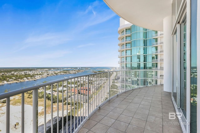 balcony with a water view