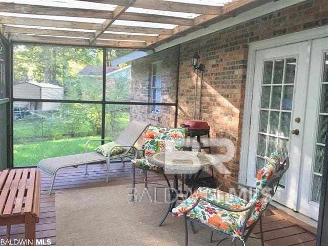 view of sunroom