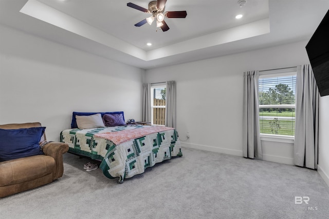 9983 Willet Way, Foley, AL 36535 - carpeted bedroom with a raised ceiling, recessed lighting, and ceiling fan