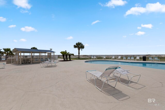 view of pool featuring a patio