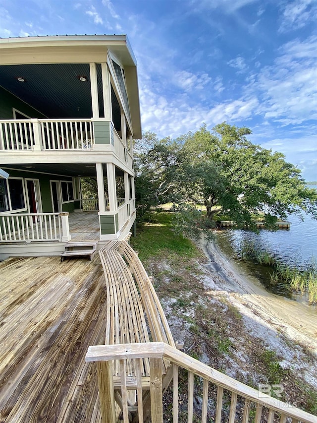 544 S Windmill Ridge Rd, Gulf Shores, AL 36542 - wooden deck featuring a water view