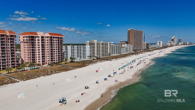 25250 Perdido Beach Blvd Unit 304E, Orange Beach, AL 36561 - aerial view featuring a view of city, a beach view, and a water view