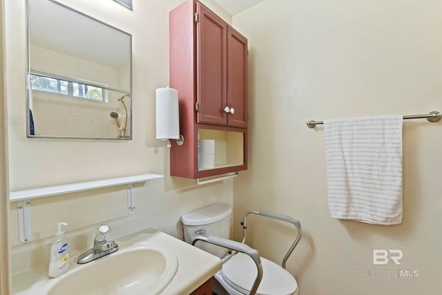 bathroom with toilet and vanity