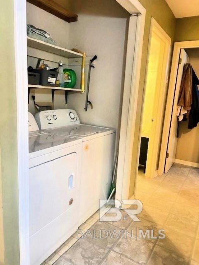 laundry area featuring washer and dryer