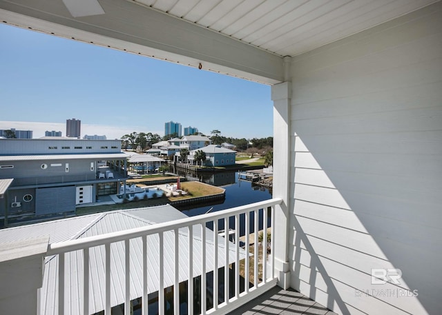 balcony with a water view