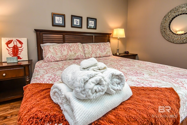 bedroom featuring hardwood / wood-style flooring