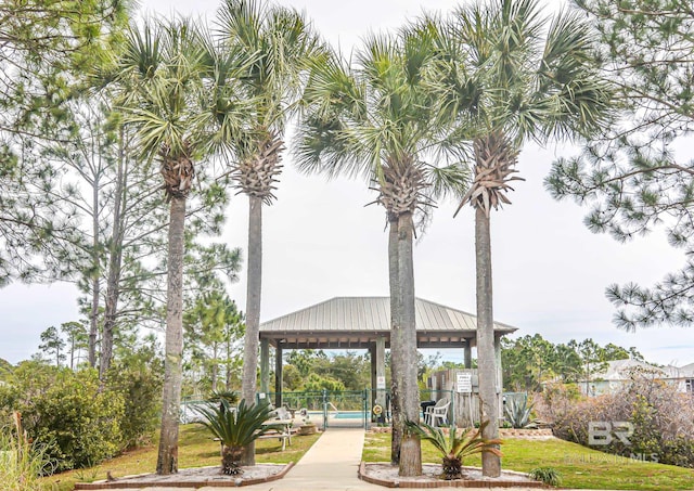 view of community featuring a gazebo