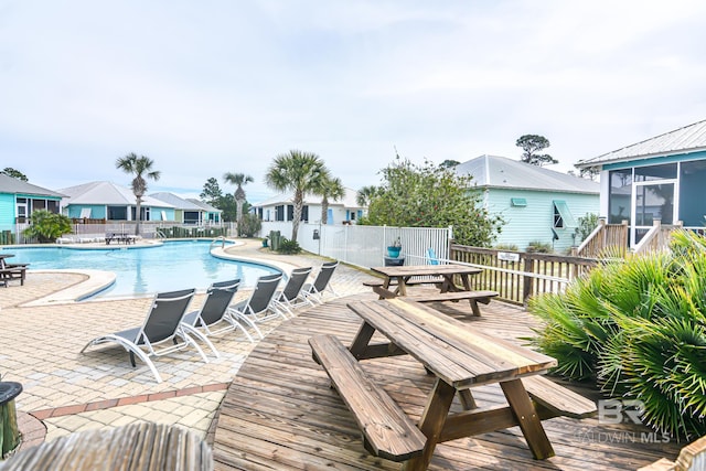 view of pool featuring a patio area