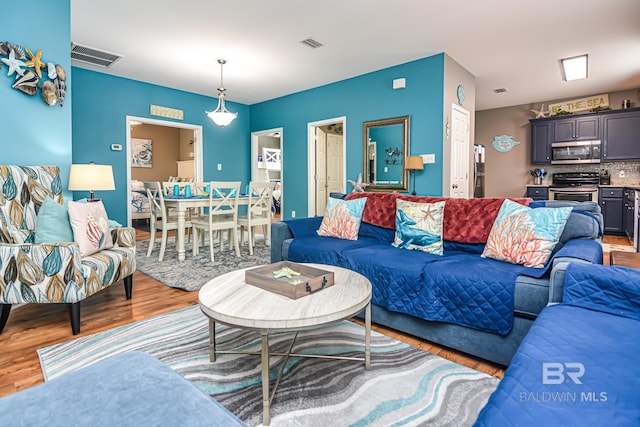 living room featuring hardwood / wood-style flooring