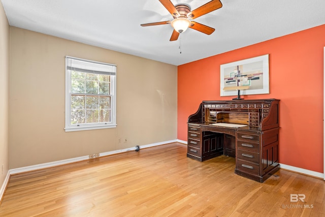 606 Fairhope Ave, Fairhope, AL 36532 - office space with light wood-style flooring, baseboards, and a ceiling fan