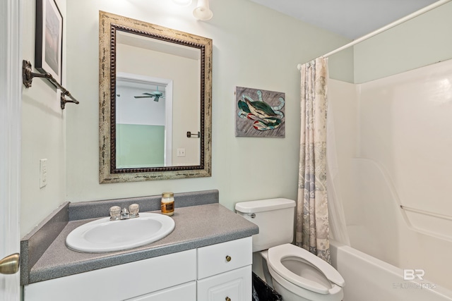 606 Fairhope Ave, Fairhope, AL 36532 - bathroom featuring vanity, toilet, and shower / bathtub combination with curtain