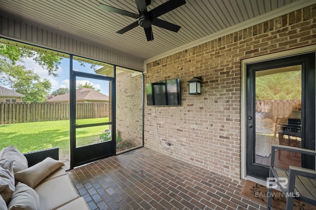 13713 Kearny Dr, Loxley, AL 36551 - sunroom with a ceiling fan