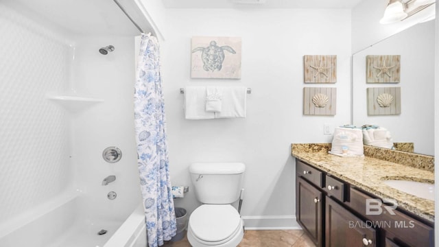 23450 Perdido Beach Blvd Unit 2011, Orange Beach, AL 36561 - full bath with vanity, shower / bathtub combination with curtain, and tile patterned floors