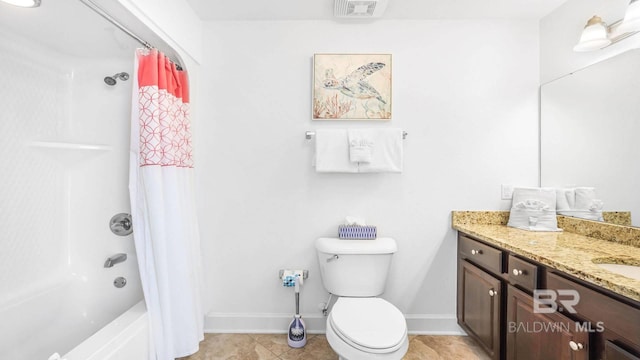 23450 Perdido Beach Blvd Unit 2011, Orange Beach, AL 36561 - full bathroom with vanity, shower / tub combo with curtain, and tile patterned floors