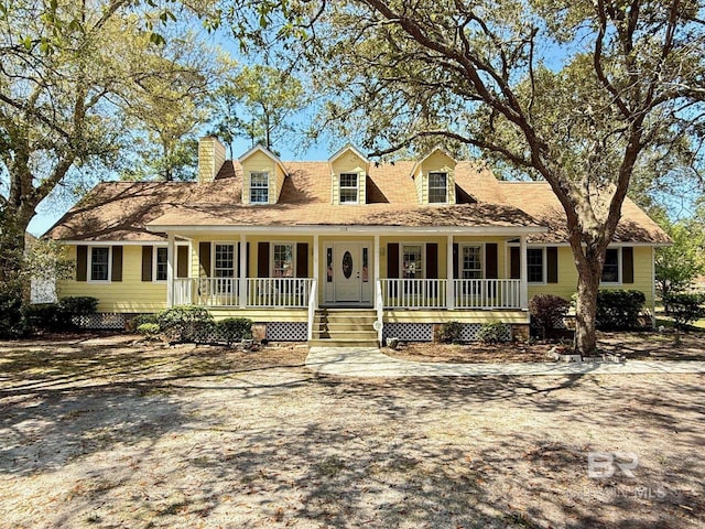 308 W 12th Ave, Gulf Shores, AL 36542 - cape cod-style house with covered porch and a chimney