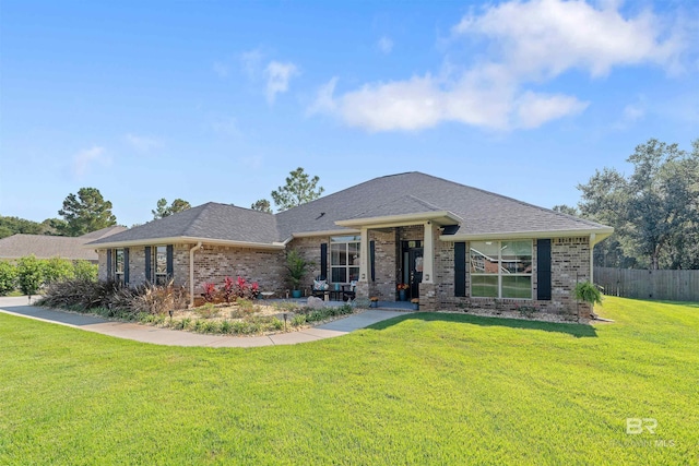 view of front of home with a front yard