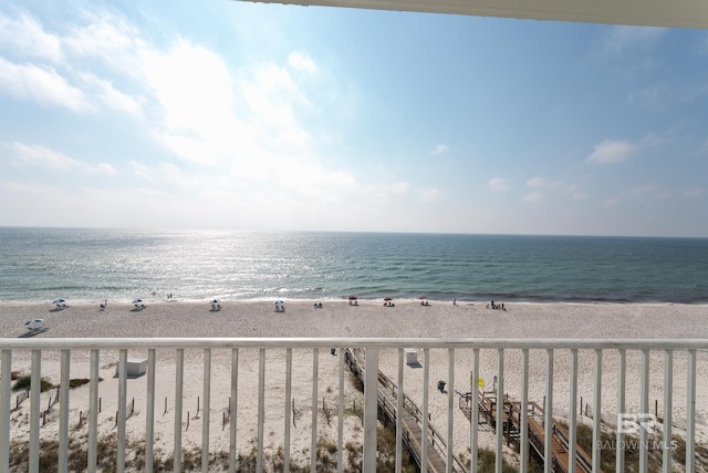 property view of water with a view of the beach