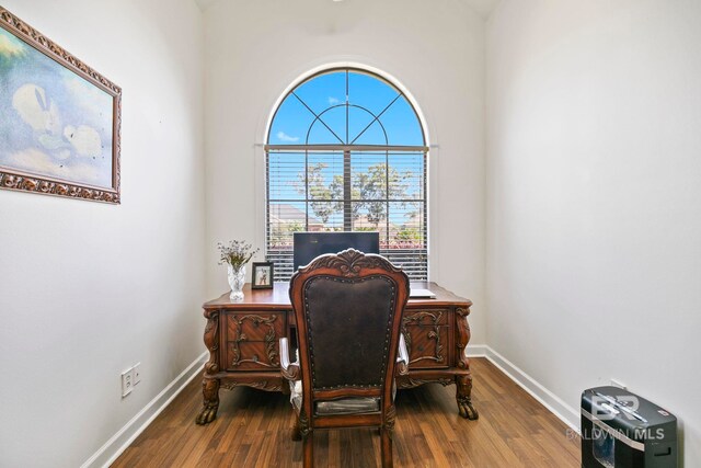 office with hardwood / wood-style floors