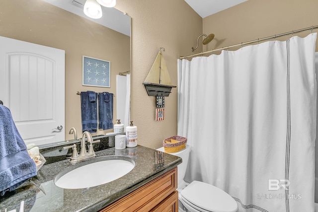 bathroom with toilet and vanity