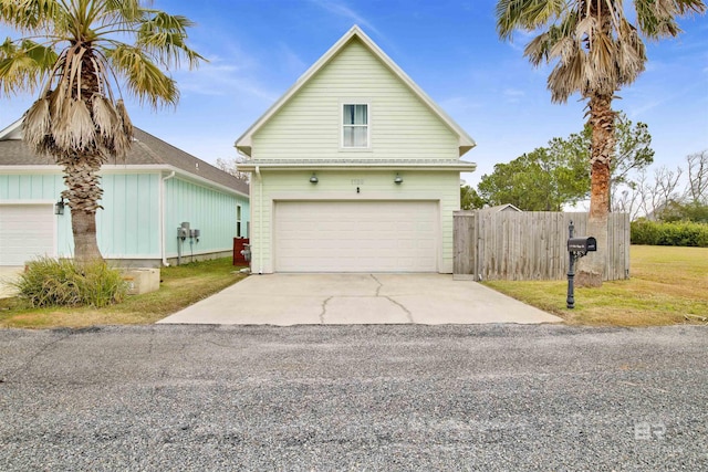 view of front of property featuring a garage