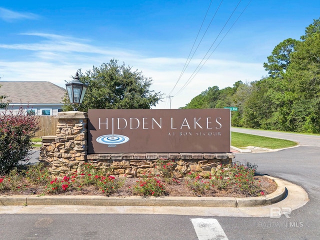 view of community sign