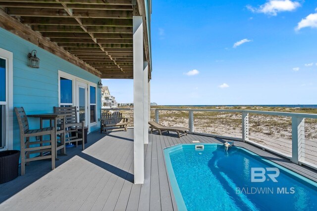 1402 W Dune Dr, Gulf Shores, AL 36542 - view of swimming pool with a wooden deck