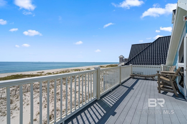 1402 W Dune Dr, Gulf Shores, AL 36542 - deck featuring a view of the beach and a water view