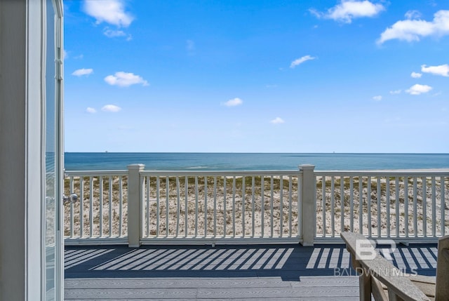 1402 W Dune Dr, Gulf Shores, AL 36542 - wooden deck with a view of the beach and a water view