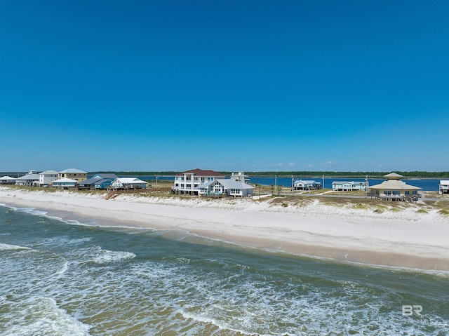 property view of water with a beach view