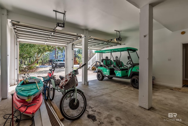 garage featuring a garage door opener