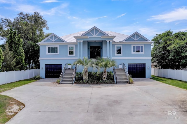 view of front of house with a garage