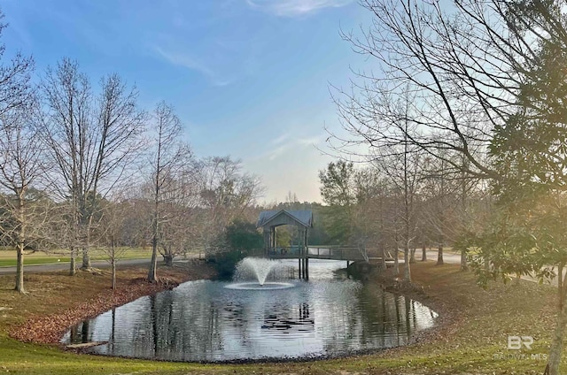 surrounding community featuring a water view