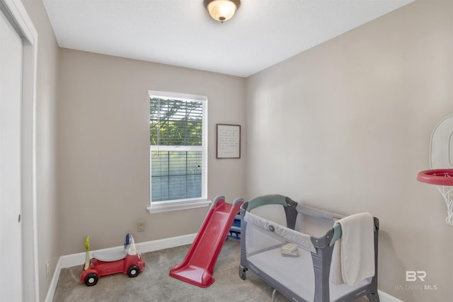 game room featuring carpet floors