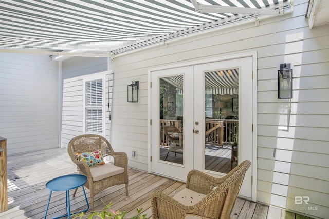 deck with french doors