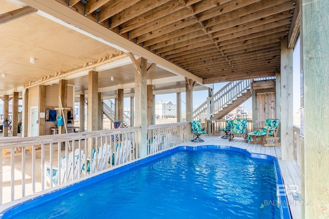 indoor pool with stairs