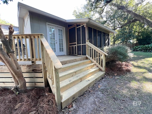 exterior space with a wooden deck