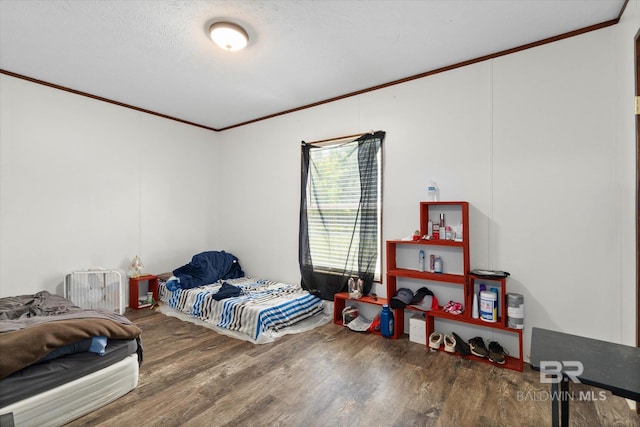 19300 Community Ln, Summerdale, AL 36580 - bedroom featuring ornamental molding and wood finished floors