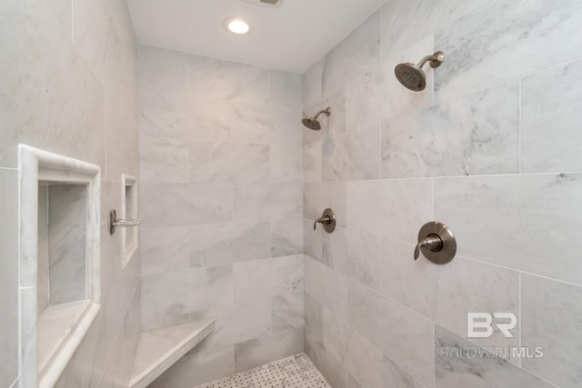 6000 Shenandoah Rd, Mobile, AL 36608 - full bath with a tile shower and recessed lighting