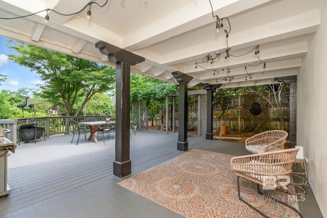 6000 Shenandoah Rd, Mobile, AL 36608 - view of patio / terrace featuring outdoor dining area, a deck, and fence