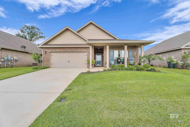 1556 Kairos Loop, Foley, AL 36535 - ranch-style house with brick siding, a front yard, concrete driveway, and a garage
