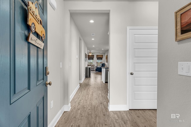 1556 Kairos Loop, Foley, AL 36535 - hallway featuring light wood-style flooring and recessed lighting